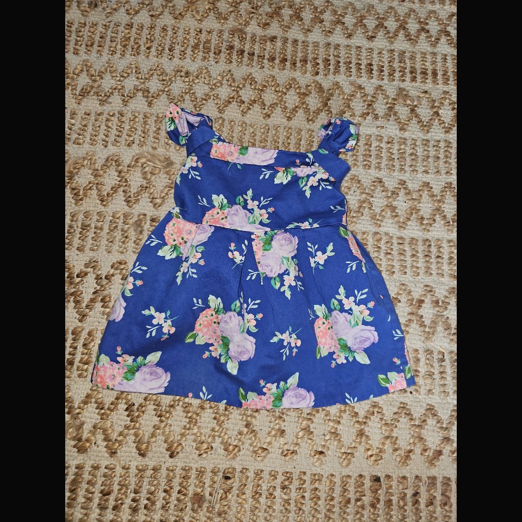 Janie And Jack Floral Print Dress With Slip 12-18 Months